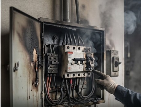 Tablero eléctrico quemado